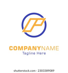 Creative letter P inside of circle logo vector design