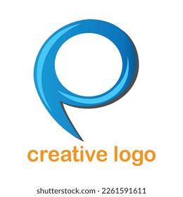 creative letter P logo, blue color, white background