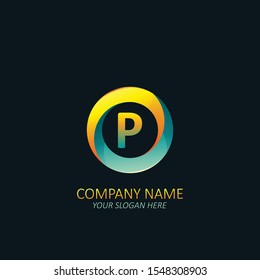 Creative letter P logo with circle element