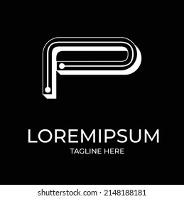 Tecnología de diseño de logotipo de carta creativa P  