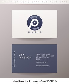 Creative Letter P Logo Design with Business Card Template : Vector Illustration