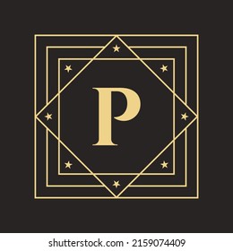 Creative Letter P Logo with Elegant and Stylish Luxury Concept. Initial P Letter Luxurious Logo Template