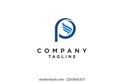 creative letter p logo fly wing vector idea