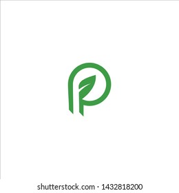 Creative letter P logo Leaf