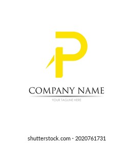 letra creativa p Logotipo Diseño de icono vectorial de plantilla