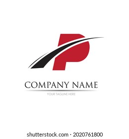 kreativer Buchstabe p Logo Vorlage Vektorsymbol