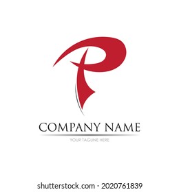 letra creativa p Logotipo Diseño de icono vectorial de plantilla