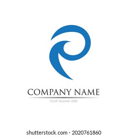 letra creativa p Logotipo Diseño de icono vectorial de plantilla