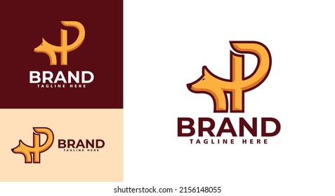 Creative letter P logo template combined with a Dog. Pet shop icon, Pet food logo, Veterinarian P letter dog, Dog icon, Unique pet Brand, Dog Logo.