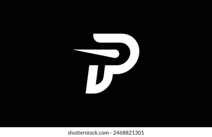 Creative Letter P Monogram Logo Design Icon Template White and Black Background