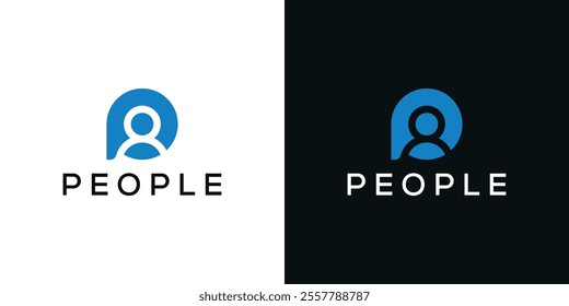 creative letter P people logo design graphic 