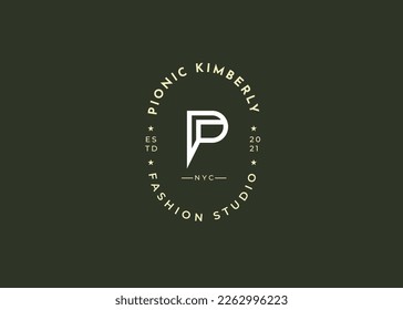 Creative letter P simple elegant logo design concept. Initial symbol for corporate business identity. Alphabet vector element