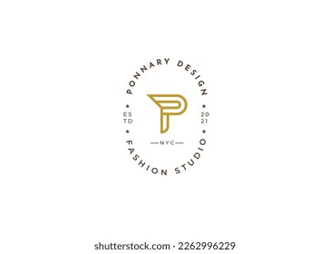 Creative letter P simple elegant logo design concept. Initial symbol for corporate business identity. Alphabet vector element