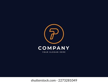 Creative letter P simple elegant logo design concept. Initial symbol for corporate business identity. Alphabet vector element