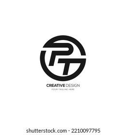 Creative letter p t g circle shape monogram logo