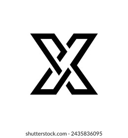 Creative letter p u x modern line art elegant gaming logo concept design