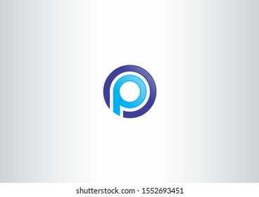 Creative Letter P vector logo design with blue concept. Company logo design