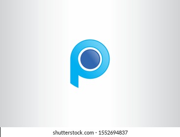 Creative Letter P vector logo symbol design with blue concept