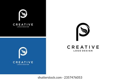 Creative Letter P Wing Logo Design Vector