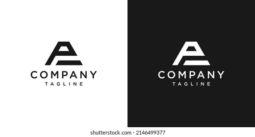 Creative Letter PA Monogram Logo Design Icon Template White and Black Background