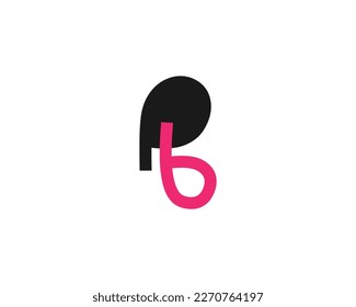 plantilla de vector de diseño de logotipo PB de letra creativa