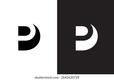 Creative letter PD logo design with negative space style, clean and clever design, vector illustration