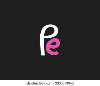 Design-Vektorgrafik-Design für kreativen Buchstaben PE-Logo