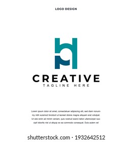 Creative Letter PH icon logo design vector illustration. Alphabet letter HP logo design color editable