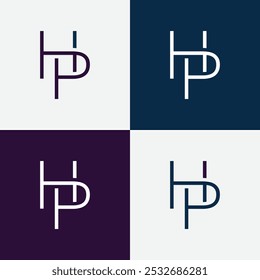 Creative Letter PH icon logo design vector illustration. Alphabet letter HP logo design color editable
