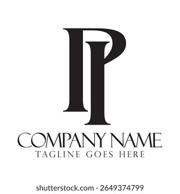 Creative letter PI or IP vector logo design concept for a business and a company identity