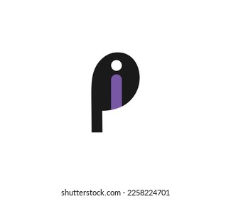 Design-Vektorgrafik-Vorlage für kreativen Buchstaben mit PI-Logo
