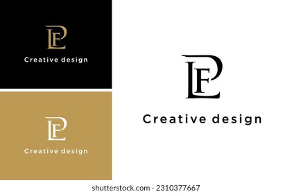 creative letter PLF or LFP logo design with serif font vector template