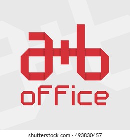 Creative letter A plus B vector logo design. Vector sign. Character logotype symbols. Logo icon design. Origami letters