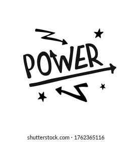Creative letter Power. Text Symbol. Lettering. Design vector Illustration.