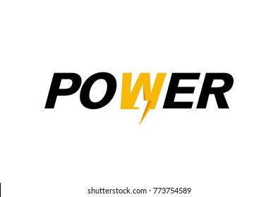 Creative Letter Power Text  Symbol Logo Vector Design Illustration