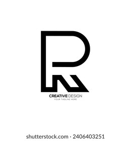 Creative letter Pr or Rp line art elegant modern shape unique abstract monogram logo concept