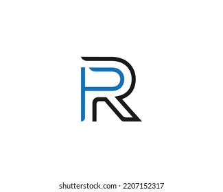 Design-Symbol für Creative Letter PR und RP-Vector Monogram-Logo.