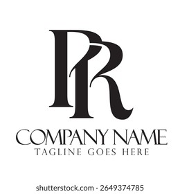 Creative letter PR or RP vector logo design concept for a business and a company identity