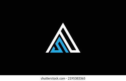 Creative Letter PS SP Monogram Logo Design Icon Template Black Background.
