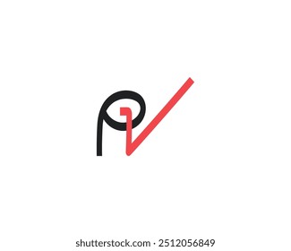 Vector de diseño de logotipo PV de carta creativa