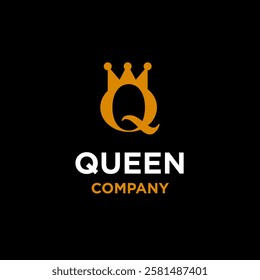 Creative Letter Q With Crown Queen Logo Design