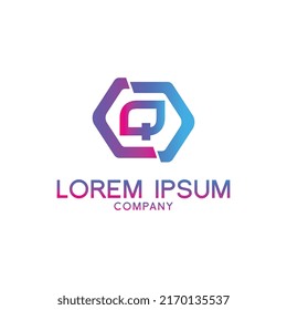 Creative Letter Q logo design with point or dot symbol