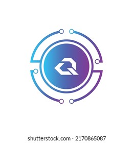 Creative Letter Q logo design with point or dot symbol