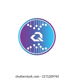 Creative Letter Q logo design with point or dot symbol
