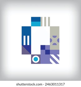 Diseño creativo del logotipo de la letra Q con Formas geométricas. Gráficos coloridos educativos creativos. Vector