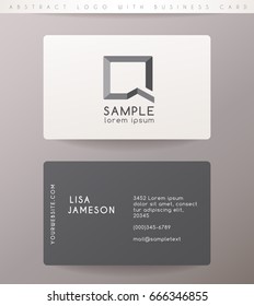 Creative Letter Q Logo Design with Business Card Template : Vector Illustration