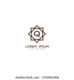 Creative letter Q logo icon vector design. Luxury jewelry frame gem edge logotype. Print monogram initials stamp sign symbol.