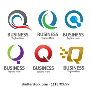 creative letter Q logo set concept vector template