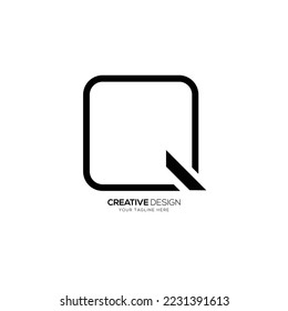 Creative letter Q minimal rectangle shape logo