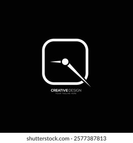 Creative letter Q with watch concept logo